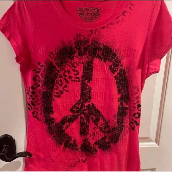 Rocker Girl Tops - Rocker Girl Peace Tee XXL (Girls) NWOT